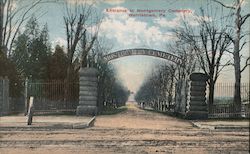 Entrance to Montgomery Cemetery Postcard
