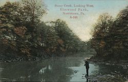 Stony Creek, Looking West, Elwood Park Postcard
