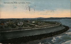 Galveston Sea Wall Texas Postcard Postcard Postcard