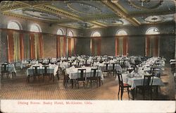 Dining Room, Busby Hotel McAlester, OK Postcard Postcard Postcard