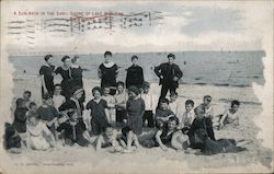 A Sun-Bath in the Sand; Shore of Lake Michigan Postcard