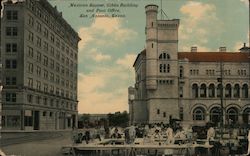 Mexican Supper, Gibbs Building and Post Office Postcard