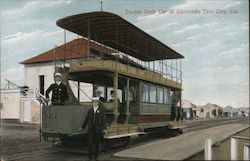 Double Deck Car, Tent City Postcard