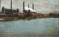 Blast Furnaces and Open Hearth. Dominion Iron and Steel, Co Sydeney, NS Canada Nova Scotia Postcard Postcard 