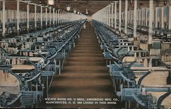 Weave Room No. 11 Mill, Amoskeag Mfg. Co. Manchester, NH Postcard Postcard Postcard