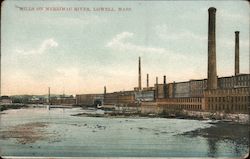 Mills on Merrimac River Lowell, MA Postcard Postcard Postcard