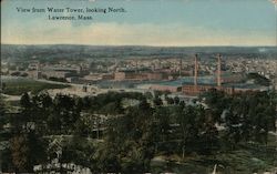 View from Water Tower, Looking North Lawrence, MA Postcard Postcard Postcard