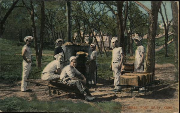 Baking Bread Fort Riley, Kans. Kansas