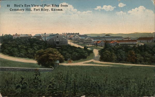 Bird's Eye View of Fort Riley from Cemetery Hill Kansas