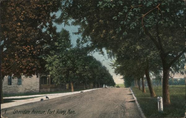 Looking Along Sheridan Avenue Fort Riley Kansas
