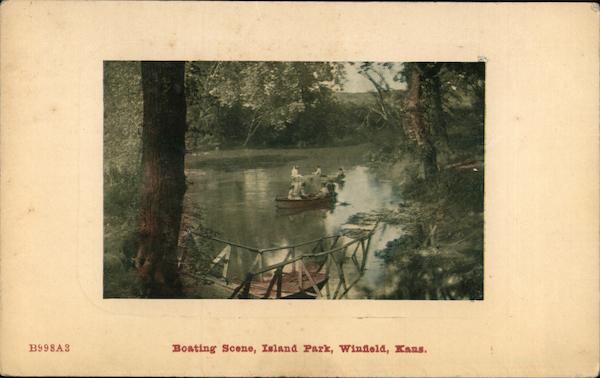 Boating Scene, Island Park Winfield Kansas