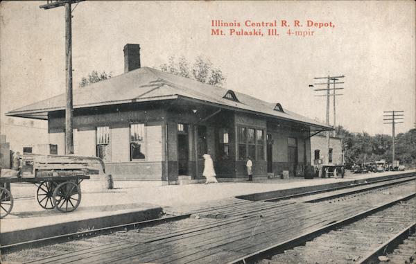 Illinois Central R. R. Depot Mt Pulaski, Ill Mount Pulaski