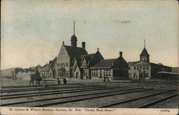 Ill. Central & Wabash Stations Decatur Illinois