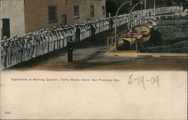 Apprentices at Morning Quarters, Yerba Buena Island, San Francisco Bay California