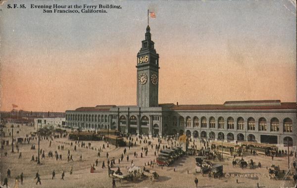 Evening Hour at the Ferry Building San Francisco California