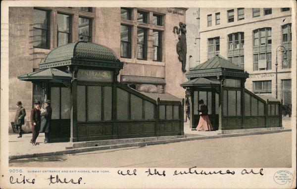 Subway Entrance and Exit Kiosks New York