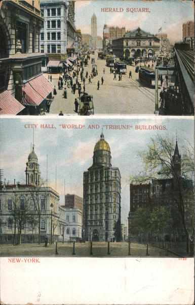 Herald Square, City Hall, World and Tribune Buildings New York