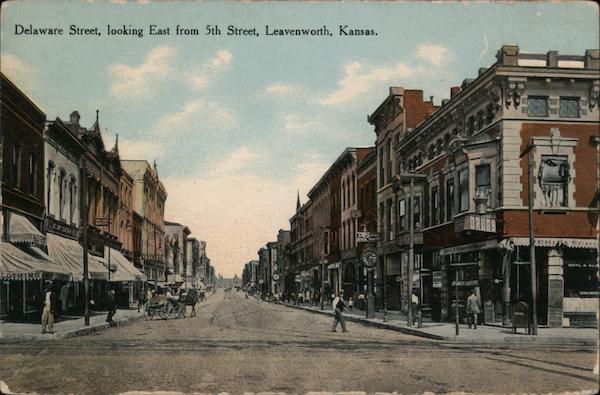 Delaware Street, Looking East from 5th Street, Leavenworth, Kansas