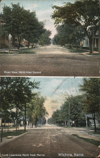 River View North from Second and South Lawrence, North from Morris Wichita Kansas