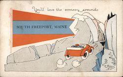 Tourism Advertisement South Freeport, Maine Postcard