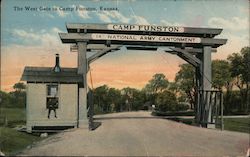 The West Gate to Camp Funston, Kansas Postcard