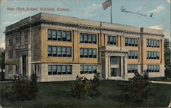 New High School, Winfield, Kansas Postcard
