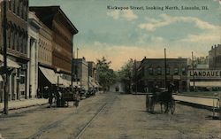 Kickapoo Street Looking North Lincoln, IL Postcard Postcard 