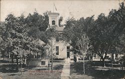 Post Office and City Park Postcard