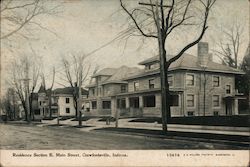 Residence Section, East Main Street Postcard