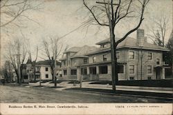 Residence Section, East Main Street Crawfordsville, IN Postcard Postcard Postcard