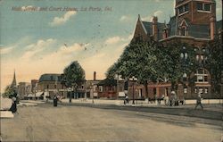 Main Street and Court House Postcard