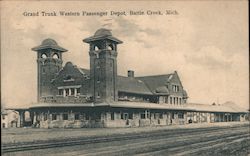 Grand Trunk Western Passenger Depot, Battle Creek, Mich. Postcard