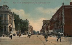 Main Street East of Washington Street Crawfordsville, IN Postcard Postcard Postcard