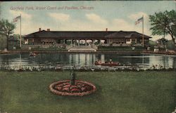 Garfield Park, Water Court and Pavilion Postcard
