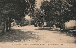 Main Street, Looking East Everett, PA Postcard Postcard Postcard