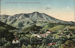 Beautiful California - Mt. Tamalpais from Mill Valley Postcard