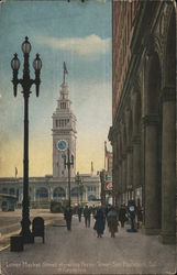 Lower Market Street showing Ferry Tower Postcard