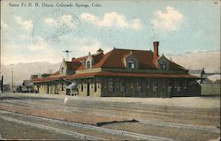 Santa Fe Railroad Depot Postcard