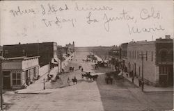 Colorado Avenue from Santa Fe Eating House La Junta, CO Postcard Postcard Postcard