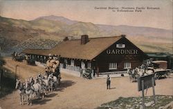 Gardiner Station-Northern Pacific Entrance Postcard