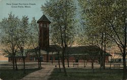 New Great Northern Depot, Great Falls, Mont. Postcard