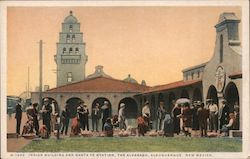 Indian Building and Santa Fe Station, The Alvarado Albuquerque, NM Postcard Postcard Postcard