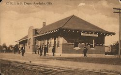 Chicago, Rock Island and Pacific Depot Anadarko, OK Postcard Postcard Postcard