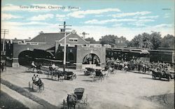 Santa Fe Depot Cherryvale, KS Postcard Postcard Postcard