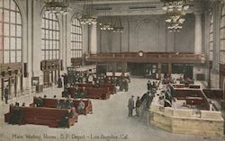 Main Waiting Room, S.P. Depot Postcard