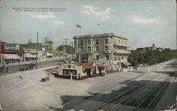 Garland Block Hotel, Redondo and Santa Fe Station Redondo Beach, CA Postcard Postcard Postcard