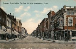 Delaware Street, Looking East From 5th Street Leavenworth, KS Postcard Postcard Postcard