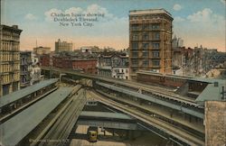 Chatham Square showing Doubledeck Elevated Postcard