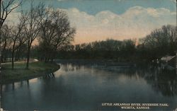 Little Arkansas River, Riverside Park Postcard
