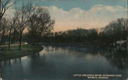 Little Arkansas River, Riverside Park Wichita, KS Postcard Postcard Postcard